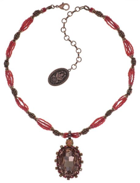 Konplott - African Glam - Soft Rosalind, Pink, Brownantique silver, necklace