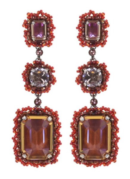 Konplott - African Glam - Soft Rosalind, Pink, Brownantique silver, earring stud dangling