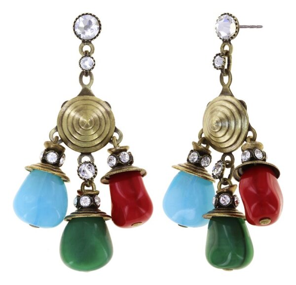 Konplott - Candycal - multi, Light antique brass, earring stud dangling