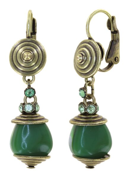Konplott - Candycal - green, Light antique brass, earring eurowire dangling