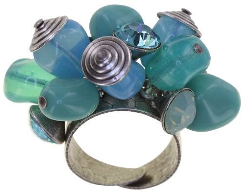 Konplott - Candycal - blue, Light antique silver, ring