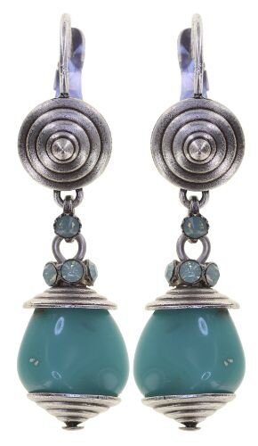 Konplott - Candycal - blue, Light antique silver, earring eurowire dangling