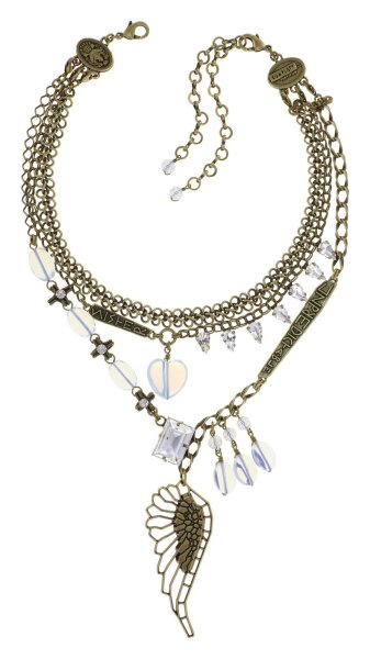 Konplott - Speechless - Angel White, white, Light antique brass, necklace -Y