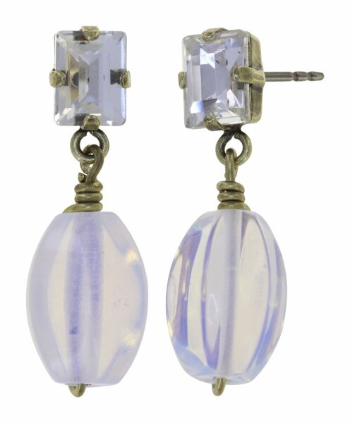 Konplott - Daily Desire - Angel White, white, Light antique brass, earring stud dangling