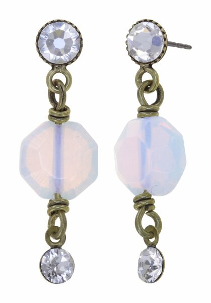 Konplott - Daily Desire - Angel White, white, Light antique brass, earring stud dangling