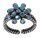 Konplott - Magic Fireball MINI - Gleaming Grey, Blau, Antiksilber, Ring MINI-Version