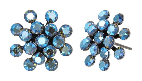 Konplott - Magic Fireball MINI - Gleaming Grey, blue, antique silver, earring stud