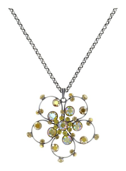Konplott - Lovely Lucy - Liquid Sunshine, yellow, antique silver, necklace pendant