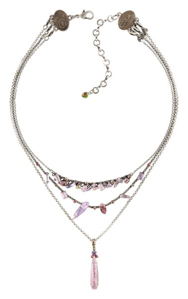 Konplott - Abegail - Honey Pink, pink/lila, light antique silver, necklace
