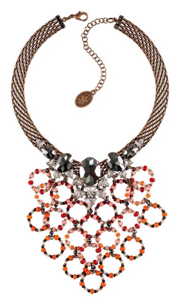 Konplott - Hippie - Earthy Spice, black/red, antique copper, necklace collier
