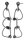 Konplott - Wireworks - Carbon Shine, black, antique silver, earring stud dangling