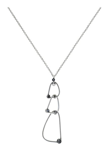 Konplott - Wireworks - Carbon Shine, black, antique silver, necklace pendant, long