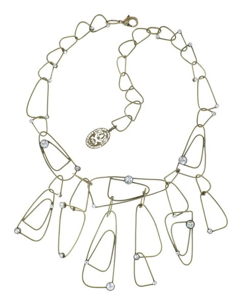 Konplott - Wireworks - Crystal Shine, white, antique brass, necklace