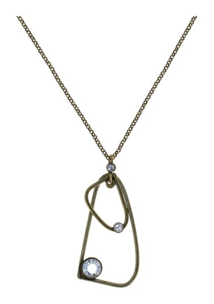 Konplott - Wireworks - Crystal Shine, white, antique brass, necklace pendant