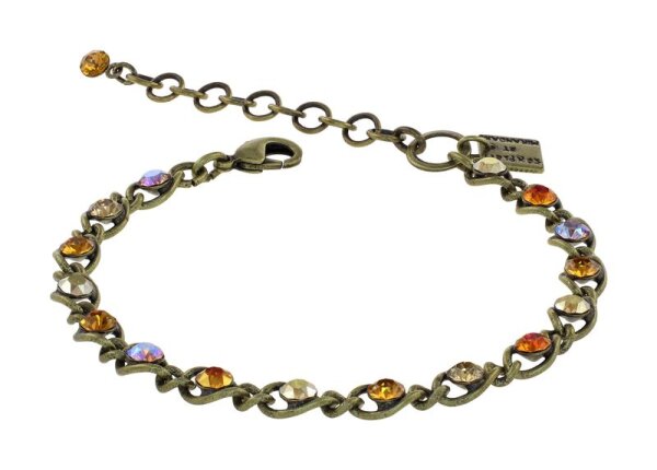 Konplott - Magic Fireball - Amber, yellow, antique brass, bracelet Classic Size