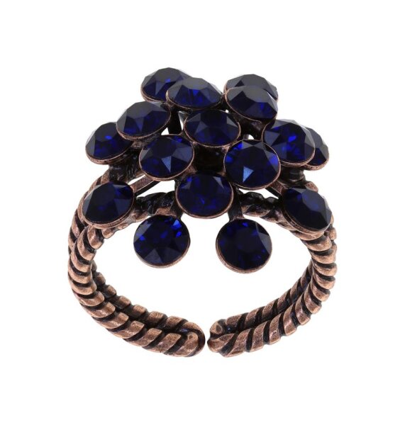 Konplott - Magic Fireball - Night Blue, dark blue, antique copper, ring Classic Size