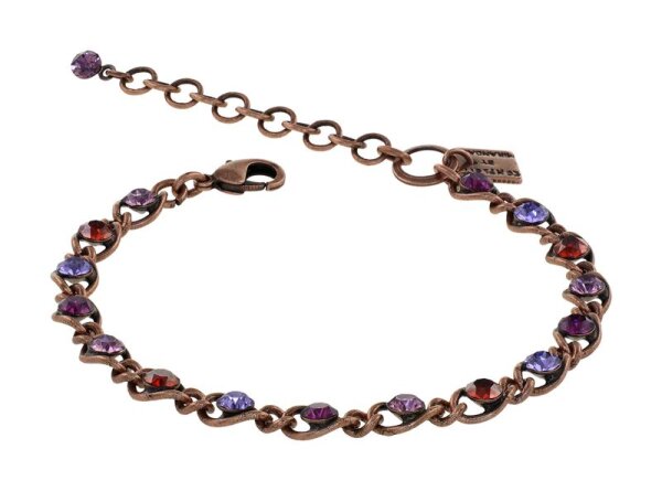 Konplott - Magic Fireball - Ruby Violet, red/lila, antique copper, bracelet Classic Size