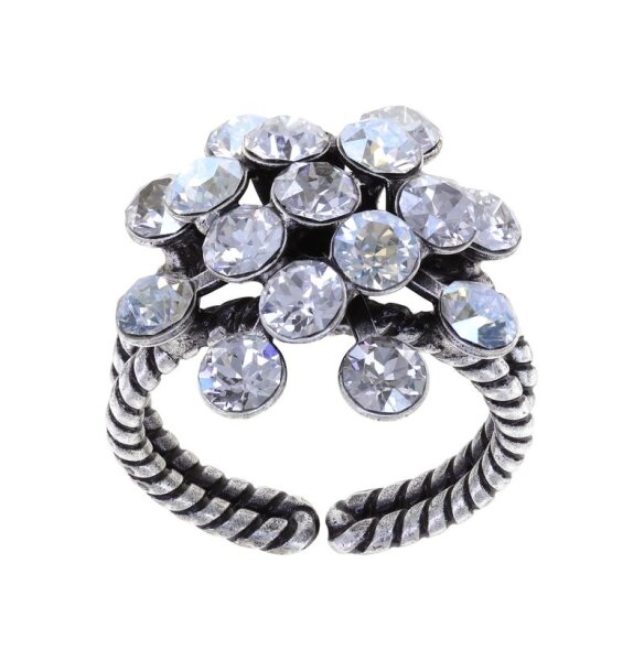 Konplott - Magic Fireball - Silver Shade, white, antique silver, ring Classic Size