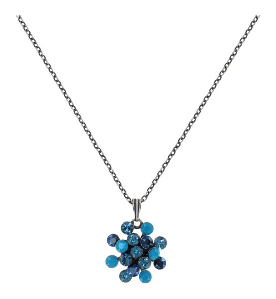 Konplott - Magic Fireball MINI - Deep Lagoon, Blau, Antiksilber, Halskette mit Anhänger MINI-Version