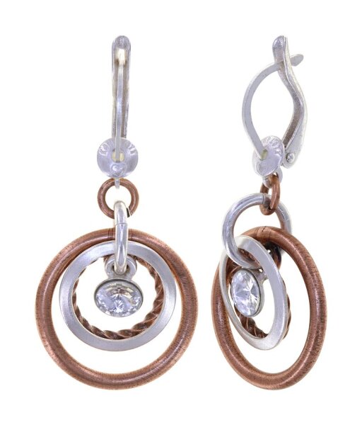 Konplott - Rings in Concert - Coppered Silver, shiny silver/antique copper, earring dangling