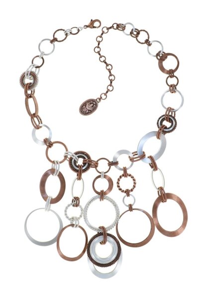 Konplott - Rings in Concert - Coppered Silver, glänzendes Silber / Antikkupfer, Halskette