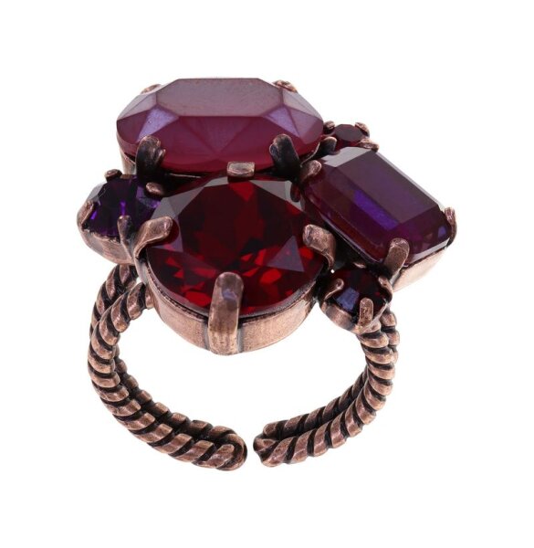 Konplott - Gems Riot - Passion Red, red, antique copper, ring