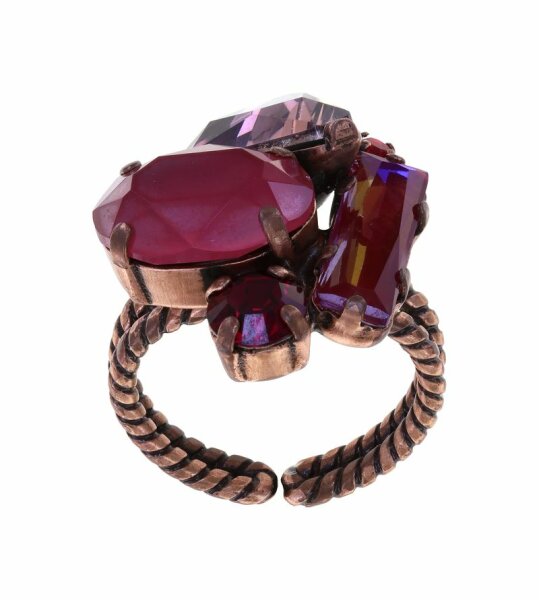 Konplott - Gems Riot - Passion Red, red, antique copper, ring