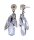 Konplott - Gems Riot - Moon Crystal, white, antique silver, earring stud dangling