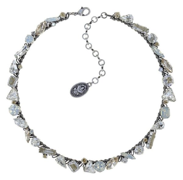 Konplott - Gems Riot - Moon Crystal, white, antique silver, necklace