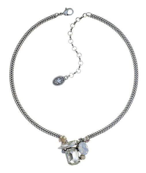 Konplott - Gems Riot - Moon Crystal, white, antique silver, necklace