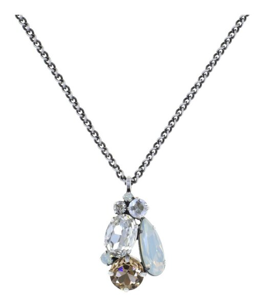Konplott - Gems Riot - Moon Crystal, white, antique silver, necklace pendant