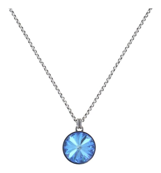 Konplott - Rivoli - Blau, crystal ocean de lite, Antiksilber, Halskette mit Anhänger