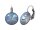 Konplott - Rivoli - Blue, Grau, crystal serenity gray delite, Antiksilber, Ohrringe mit Brisur