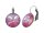 Konplott - Rivoli - pink, crystal lutos pink delite, antique silver, earring eurowire
