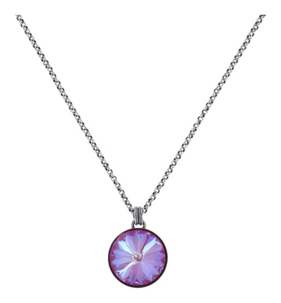 Konplott - Rivoli - pink, crystal lutos pink delite, antique silver, necklace pendant