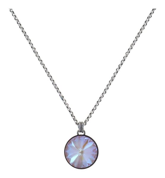 Konplott - Rivoli - pink/lila, crystal dusty pink delite, antique silver, necklace pendant