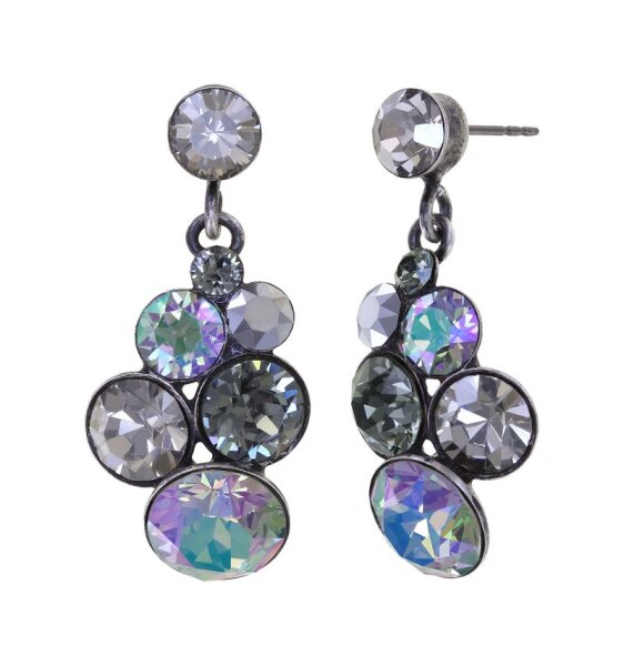 Konplott - Petit Glamour - Paradise Grey, lila, antique silver, earring stud dangling