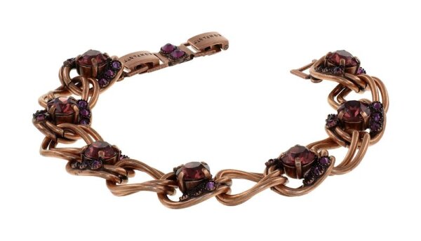 Konplott - Chanelion Rocks - Red Red Wine, red/lila, antique copper, bracelet
