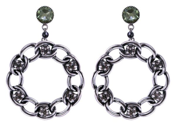 Konplott - Chanelion Rocks - Silver Grey, black, antique silver, earring stud dangling