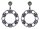 Konplott - Chanelion Rocks - Silver Grey, black, antique silver, earring stud dangling