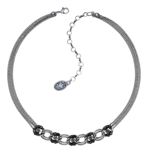 Konplott - Chanelion Rocks - Silver Grey, black, antique silver, necklace
