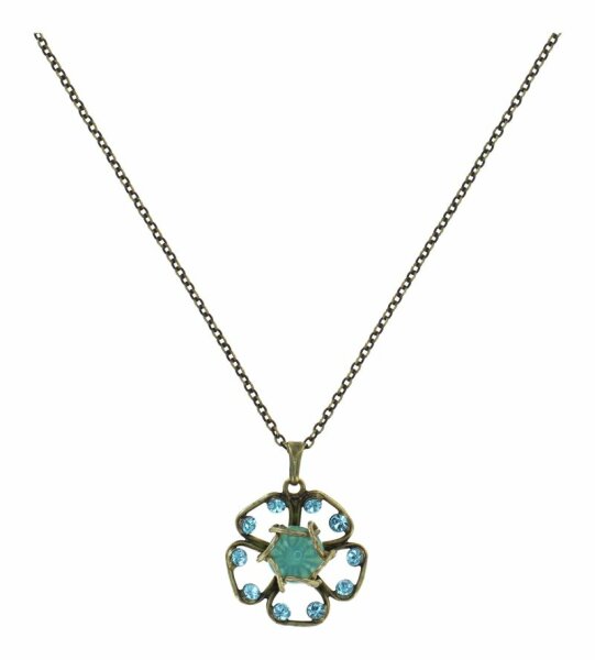 Konplott - Verlorene Unschuld am Gartenzaun - green, antique brass, necklace pendant