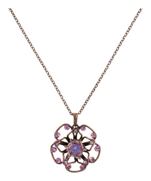 Konplott - Verlorene Unschuld am Gartenzaun - pink, antique copper, necklace pendant