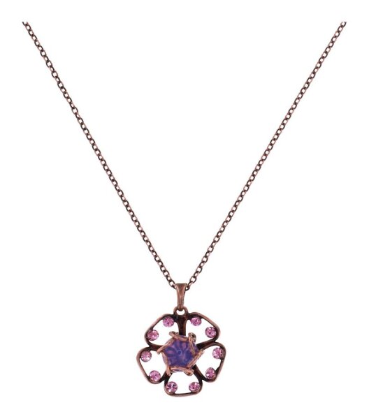 Konplott - Verlorene Unschuld am Gartenzaun - pink, antique copper, necklace pendant