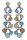 Konplott - Shopping Drops - Blau, Braun, Antiksilber, Ohrringe mit Stecker und Hängelement