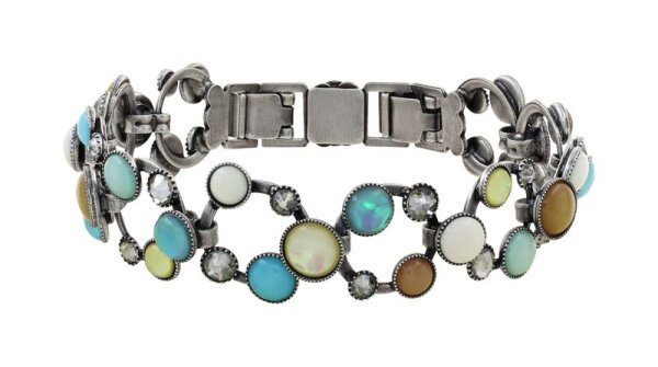 Konplott - Shopping Drops - blue/brown, antique silver, bracelet