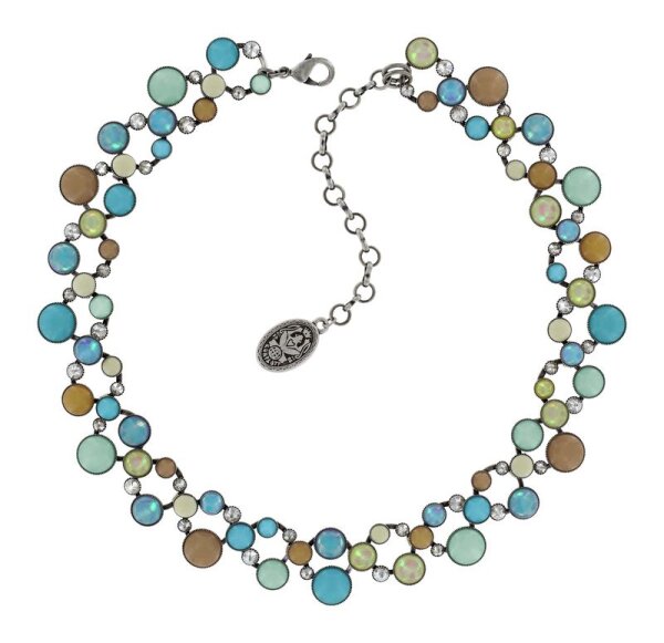 Konplott - Shopping Drops - blue/brown, antique silver, necklace