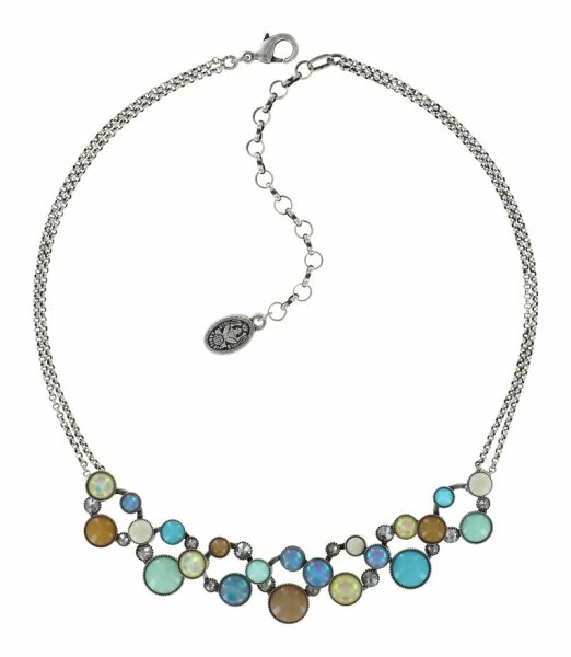 Konplott - Shopping Drops - Blau, Braun, Antiksilber, Halskette