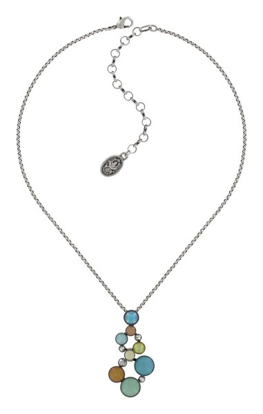 Konplott - Shopping Drops - blue/brown, antique silver, necklace pendant