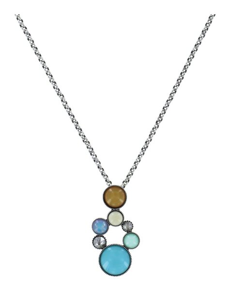 Konplott - Shopping Drops - blue/brown, antique silver, necklace pendant